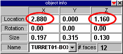 Object Info box